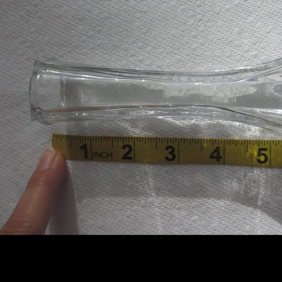Vase Glass clear corner edge vintage - Picture 7 of 10